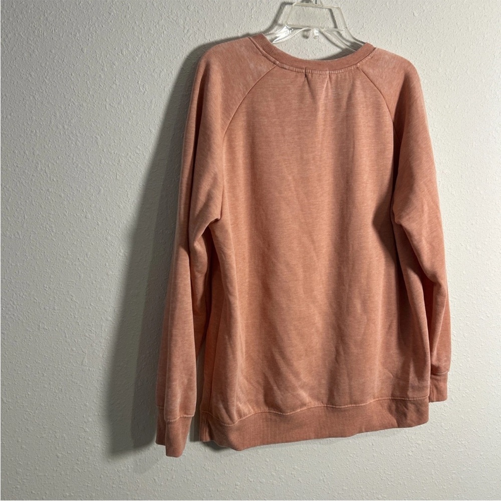Simply Southern Messy Hair Don’t Care Fleece Sweatshirt Sz M Relaxed Fit Peach - Picture 9 of 12